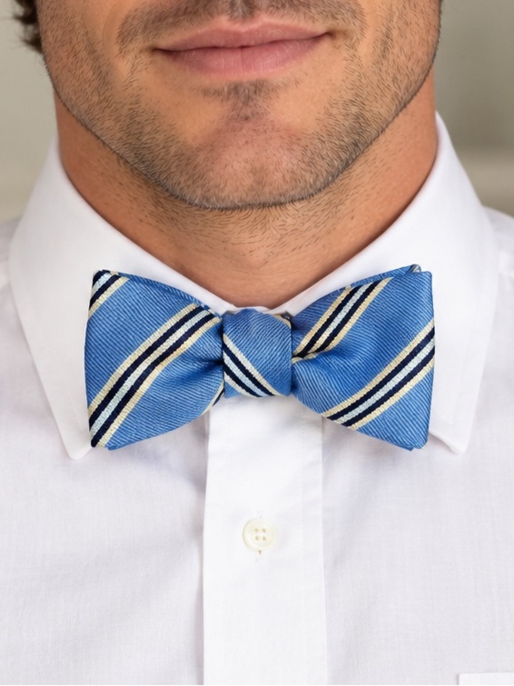 Brooks Brothers Blue Striped Bow Tie